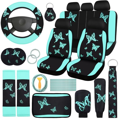 BBTO 43 Pcs Butterfly Car Seat Cover Set Women SUV
