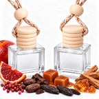 2Pack Car Air Freshener, Vanilla Essential Oil Diffuser, Hanging Car Odor Eliminator Long-Lasting Fragrance - Caramel & Vanilla Oud