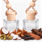 2Pack Car Air Freshener, Vanilla Essential Oil Diffuser, Hanging Car Odor Eliminator Long-Lasting Fragrance - Mahogany Coconut