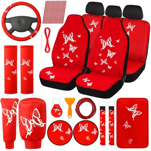 BBTO 43 Pcs Butterfly Car Seat Cover Set Women SUV