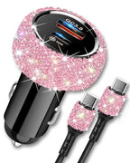 Bling Car Charger 48W Dual USB-C USB-A Fast Charging