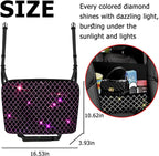Rhinestone Car Net Pocket Handbag Holder Backseat Organizer