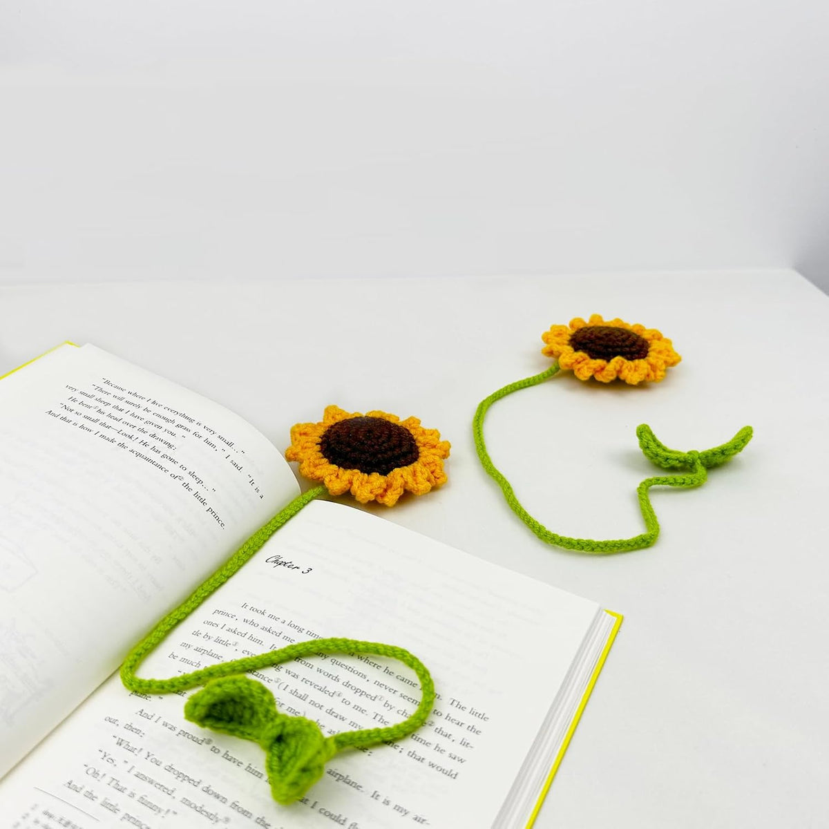 2-Piece Handmade Sunflower Car Mirror Hanging Ornament