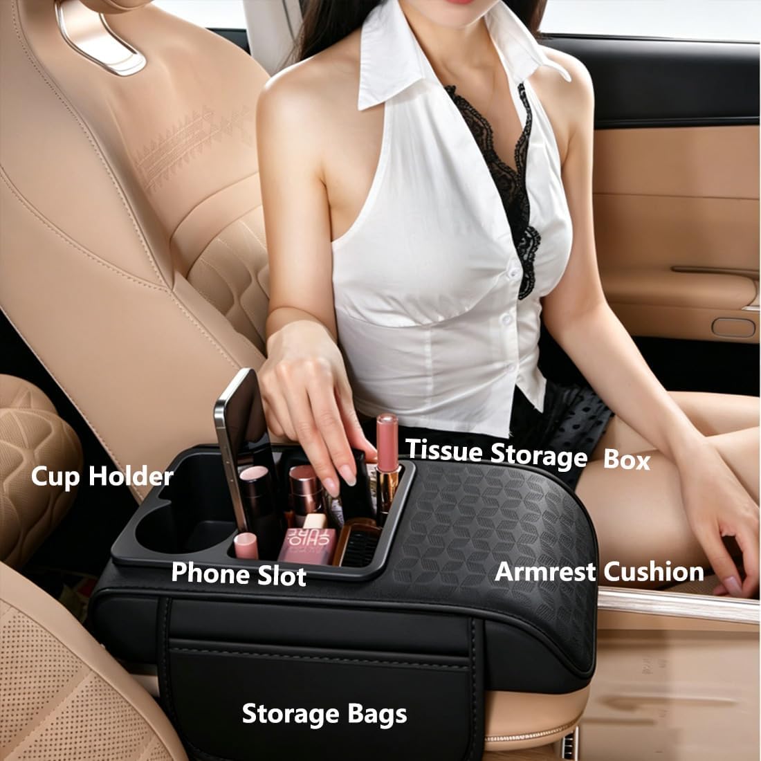 Car Center Console Armrest Cushion 5-in-1