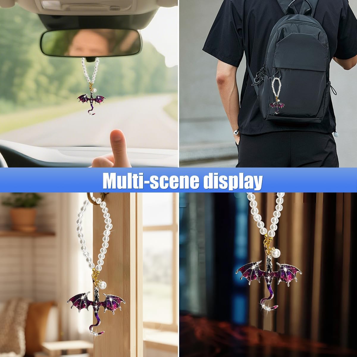 Bling Dragon Car Rear View Mirror Charm