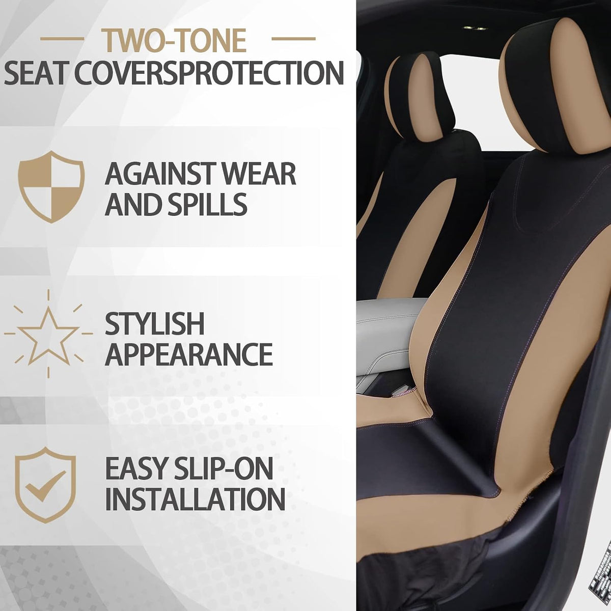 Fulmoon 17 Pcs Fluffy Car Seat Cover Full Set