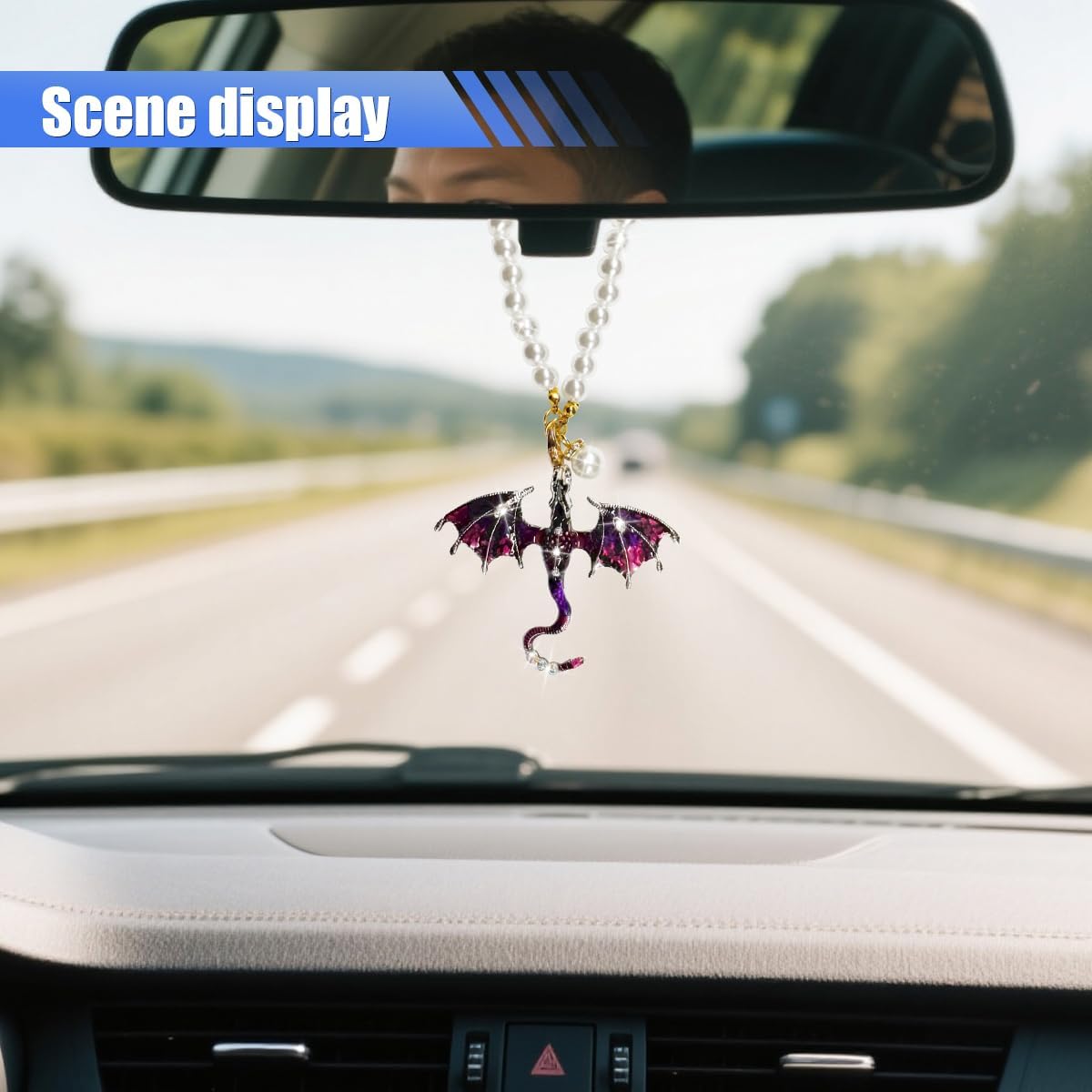 Bling Dragon Car Rear View Mirror Charm