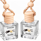 2Pack Car Air Freshener, Vanilla Essential Oil Diffuser, Hanging Car Odor Eliminator Long-Lasting Fragrance