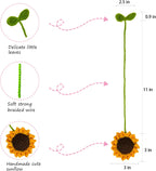 2-Piece Handmade Sunflower Car Mirror Hanging Ornament