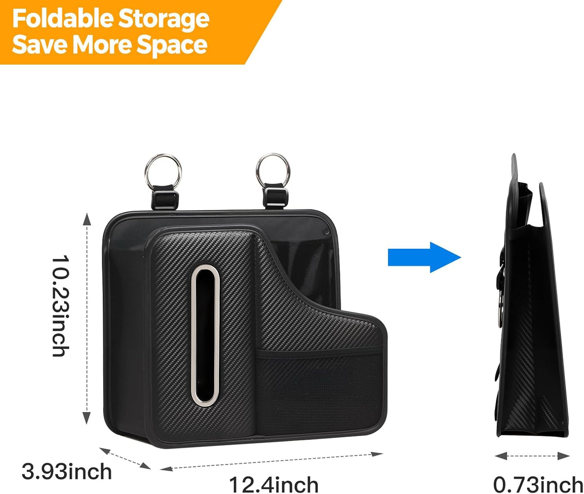 Car Back Seat Organizer with Cup Holder and Tissue Box