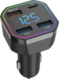 65W USB C Car Charger 4 Port Fast Charging QC3.0 PD2.0 Digital Display