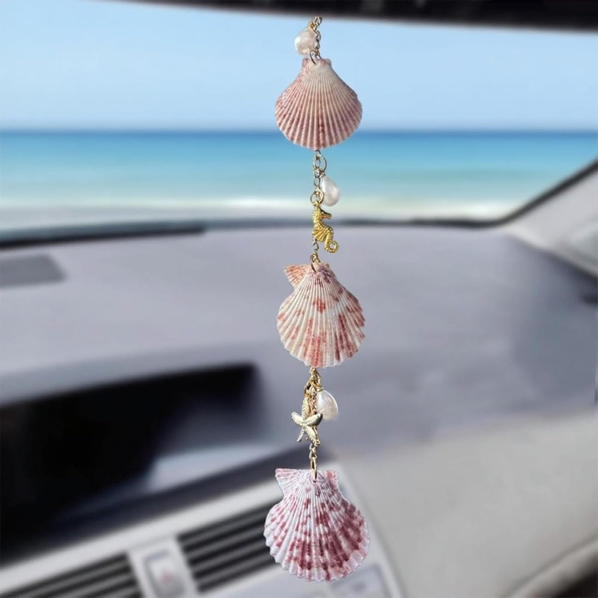 Seashell Car Rear View Mirror Hanging Charm