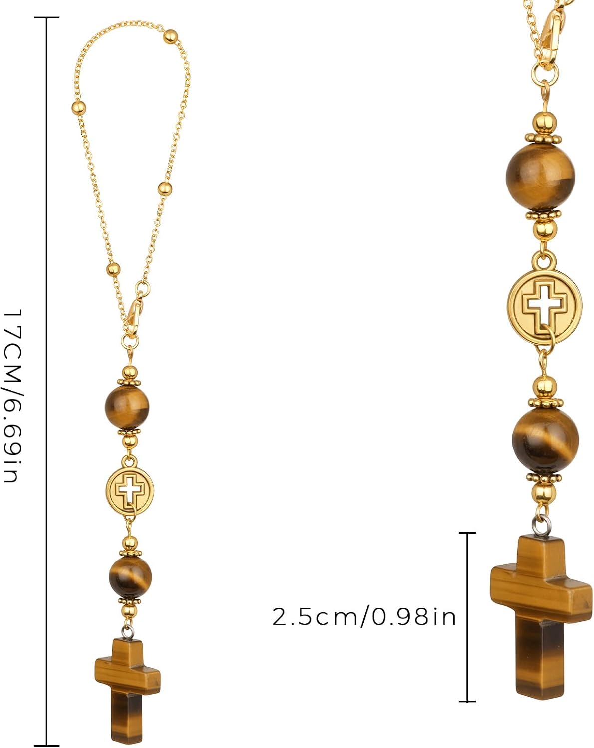Cross Crystal Rear View Mirror Hanging Ornament