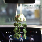 Crochet Plant Car Rear View Mirror Hanging Ornament