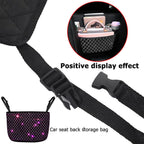 Rhinestone Car Net Pocket Handbag Holder Backseat Organizer