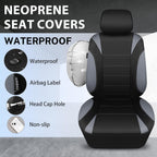 CAR PASS Waterproof Car Seat Covers Front Seats with Headrest Cover