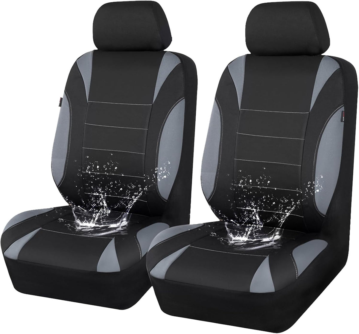 CAR PASS Waterproof Car Seat Covers Front Seats with Headrest Cover