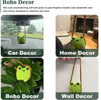 Crochet Frog Rear View Mirror Hanging Ornament