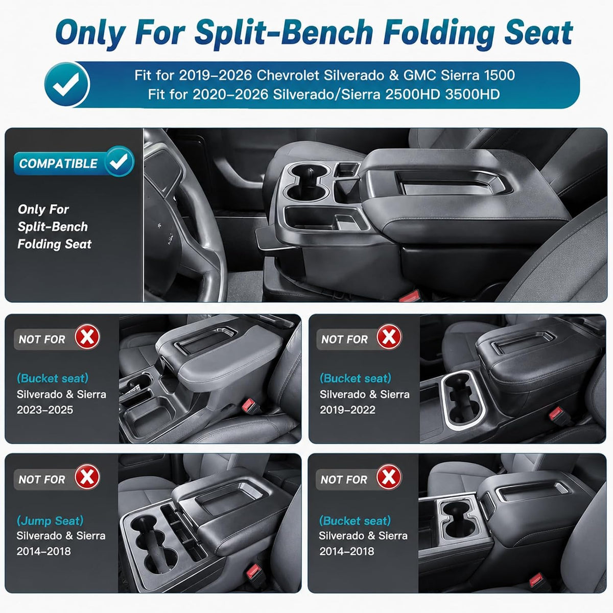 Center Console Organizer Tray for Chevy Silverado GMC Sierra