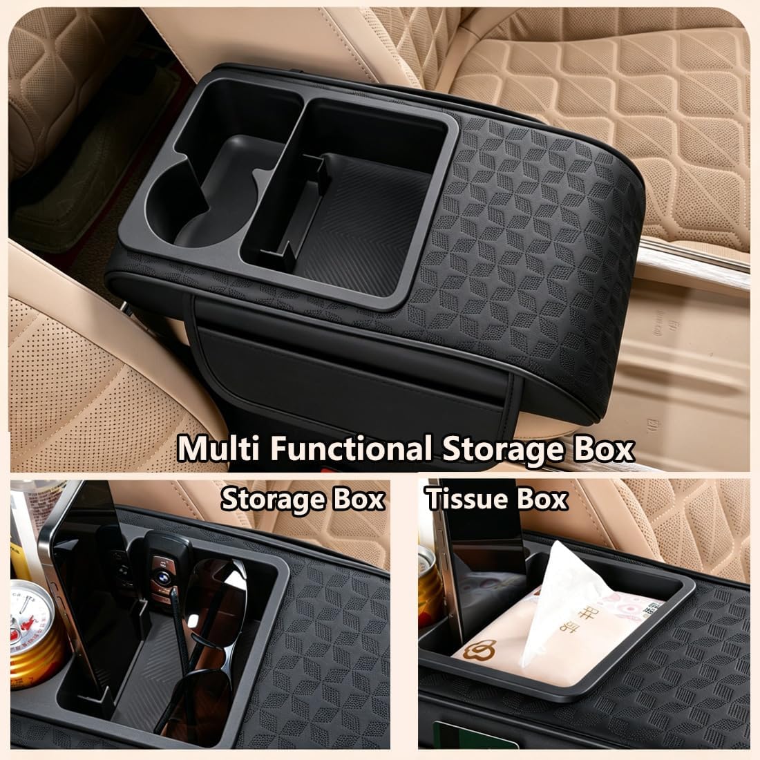 Car Center Console Armrest Cushion 5-in-1