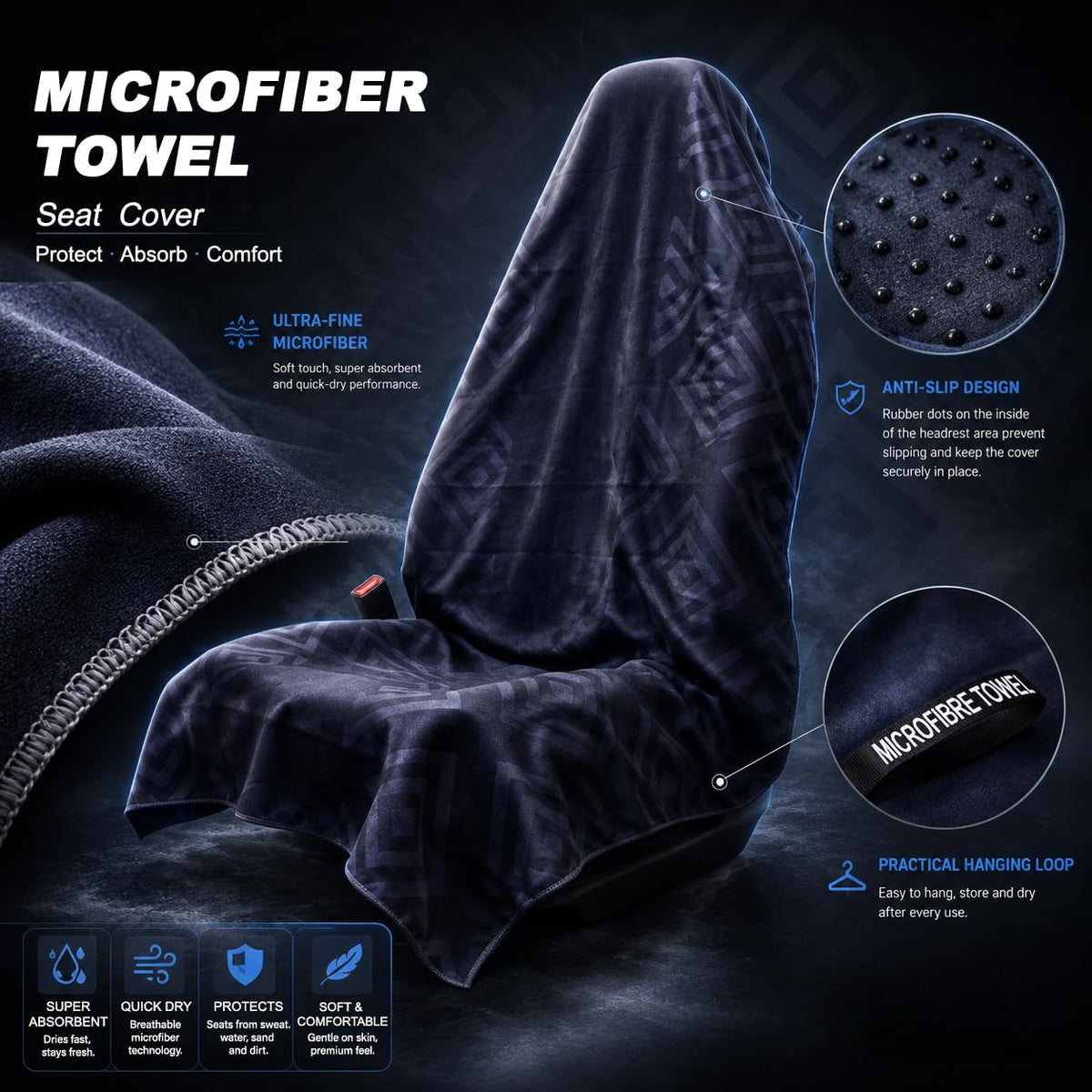Seatendro Microfiber Car Seat Cover Towel