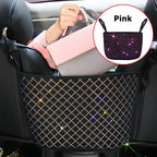 Rhinestone Car Net Pocket Handbag Holder Backseat Organizer