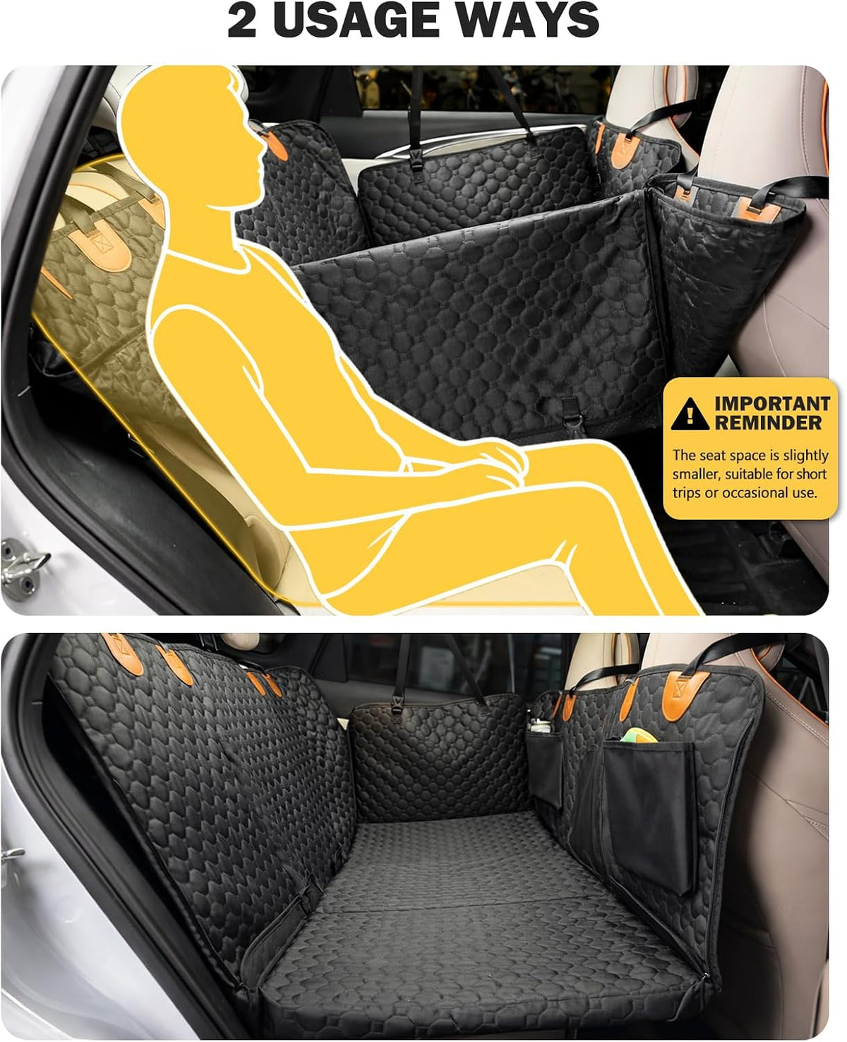 Pawccoli Back Seat Extender for Dogs Waterproof 600D Oxford