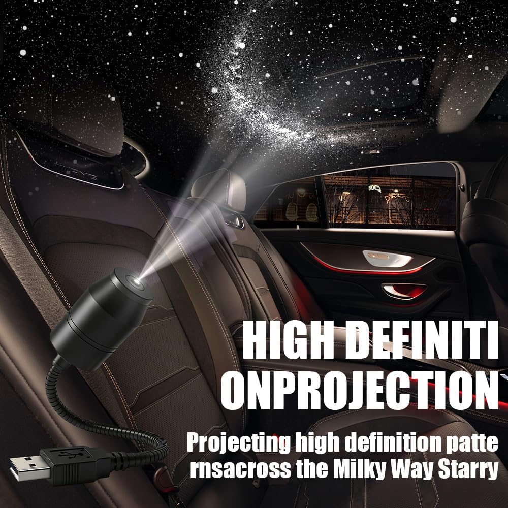 Ultra-HD Car Projection Galaxy Night Light Projector USB 360° Gooseneck