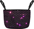 Rhinestone Car Net Pocket Handbag Holder Backseat Organizer