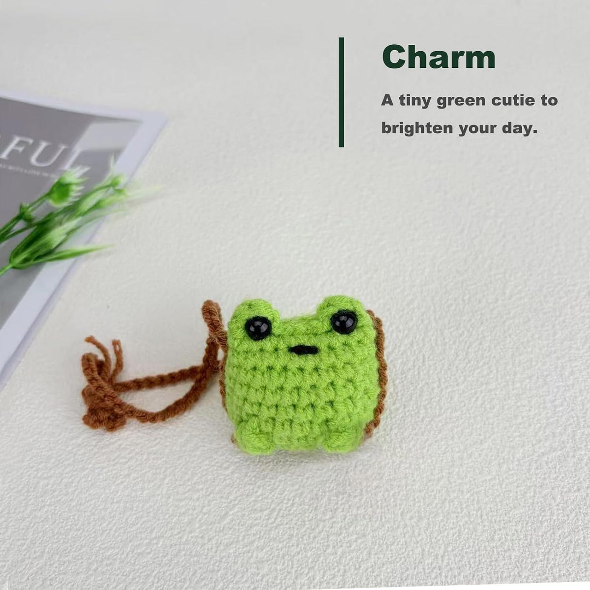 Crochet Frog Rear View Mirror Hanging Ornament