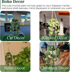 Crochet Plant Car Rear View Mirror Hanging Ornament