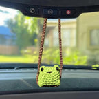 Crochet Frog Rear View Mirror Hanging Ornament