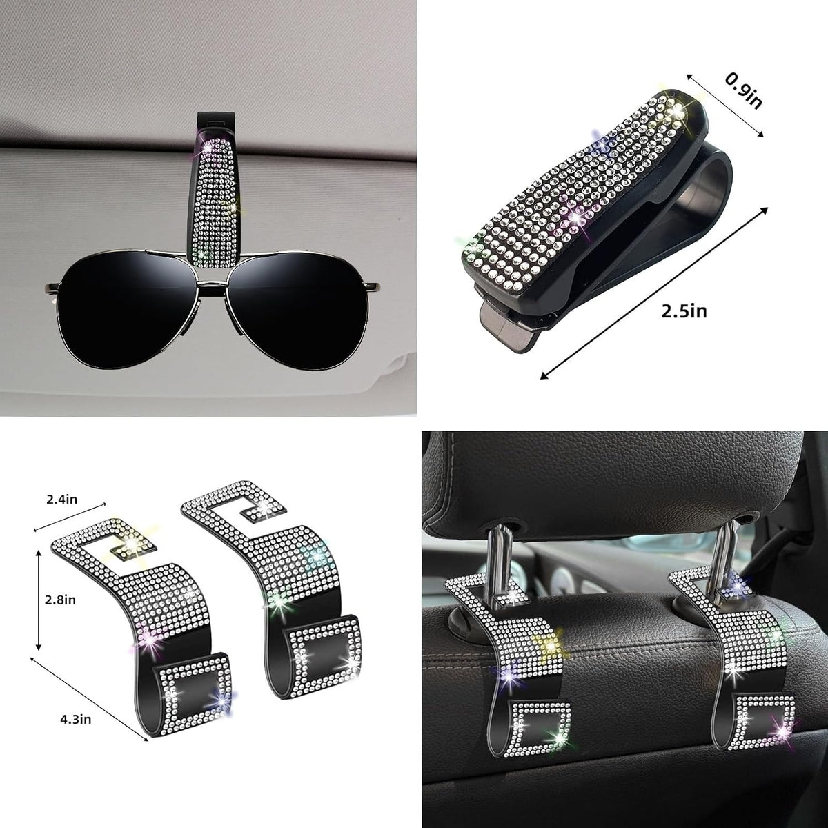27 PCs Bling Car Accessories Set for Women