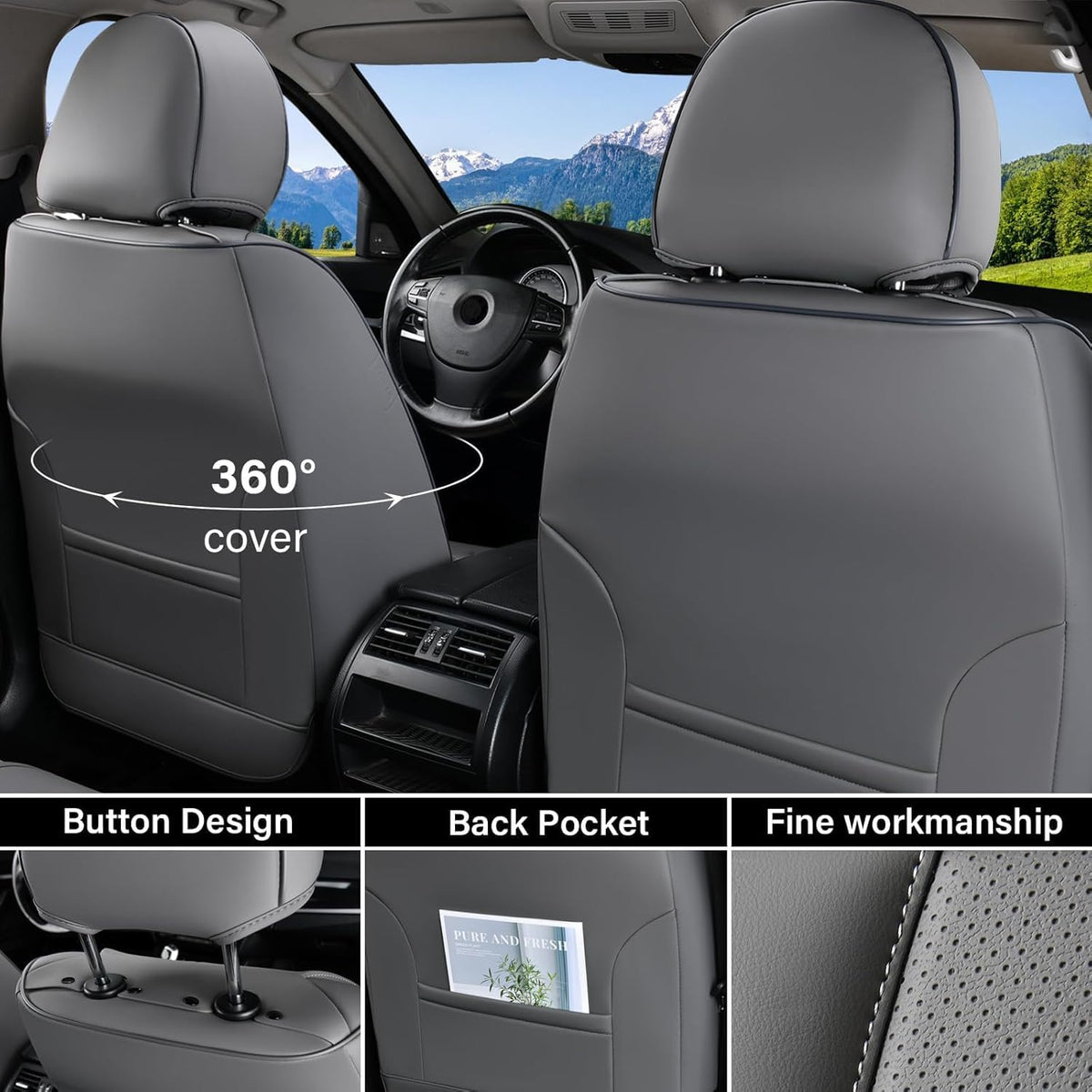 Coverado NAPPA Leather Car Seat Covers Universal Fit