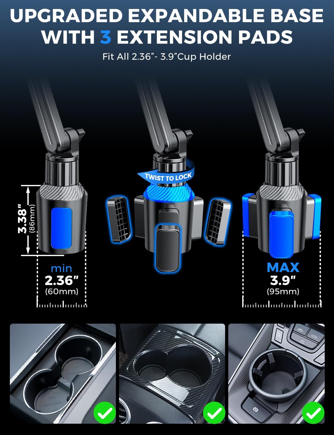 Cup Holder Tablet Mount for Truck, Car Tablet Holder, iPad Stand