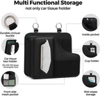 Car Back Seat Organizer with Cup Holder and Tissue Box