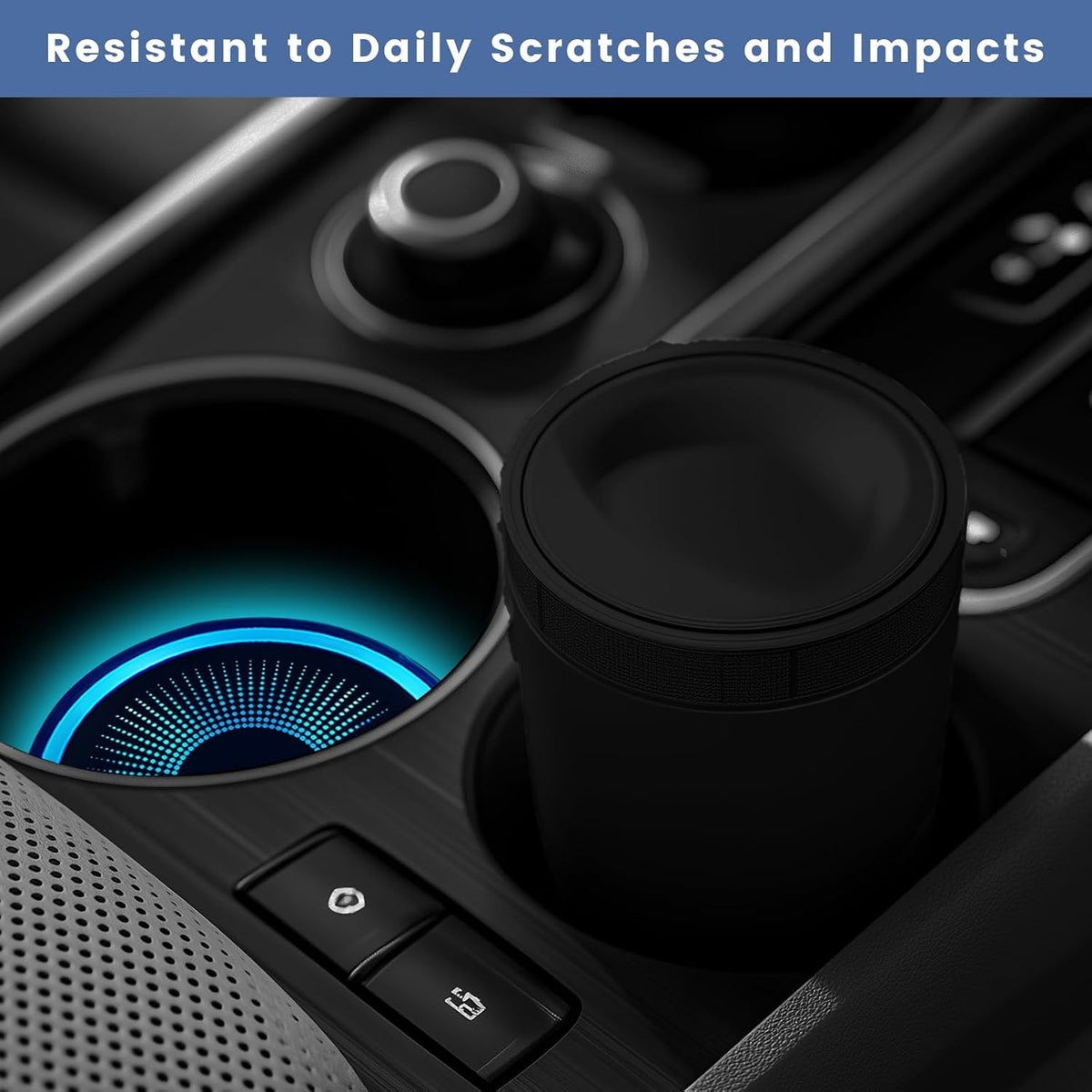 2 PCS LED Car Cup Holder Lights, 7 Colors Changing Waterproof Cup Pad with Vibration Sensor, USB Charging Intelligent Drink Coaster Interior Atmosphere Lamp for Car SUV Truck