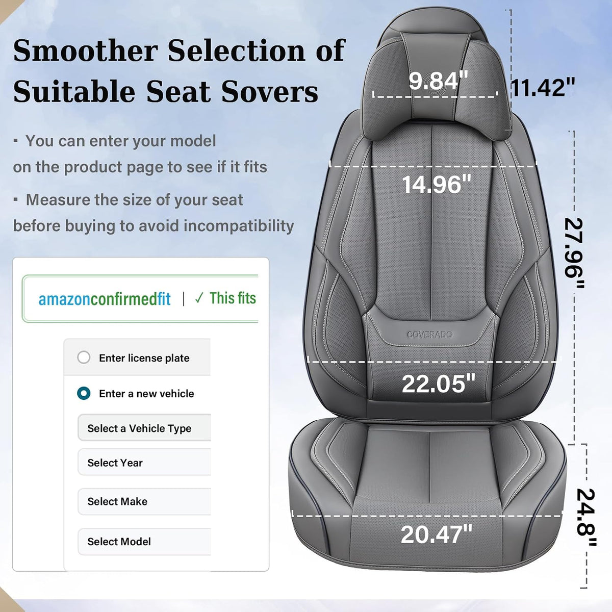Coverado NAPPA Leather Car Seat Covers Universal Fit