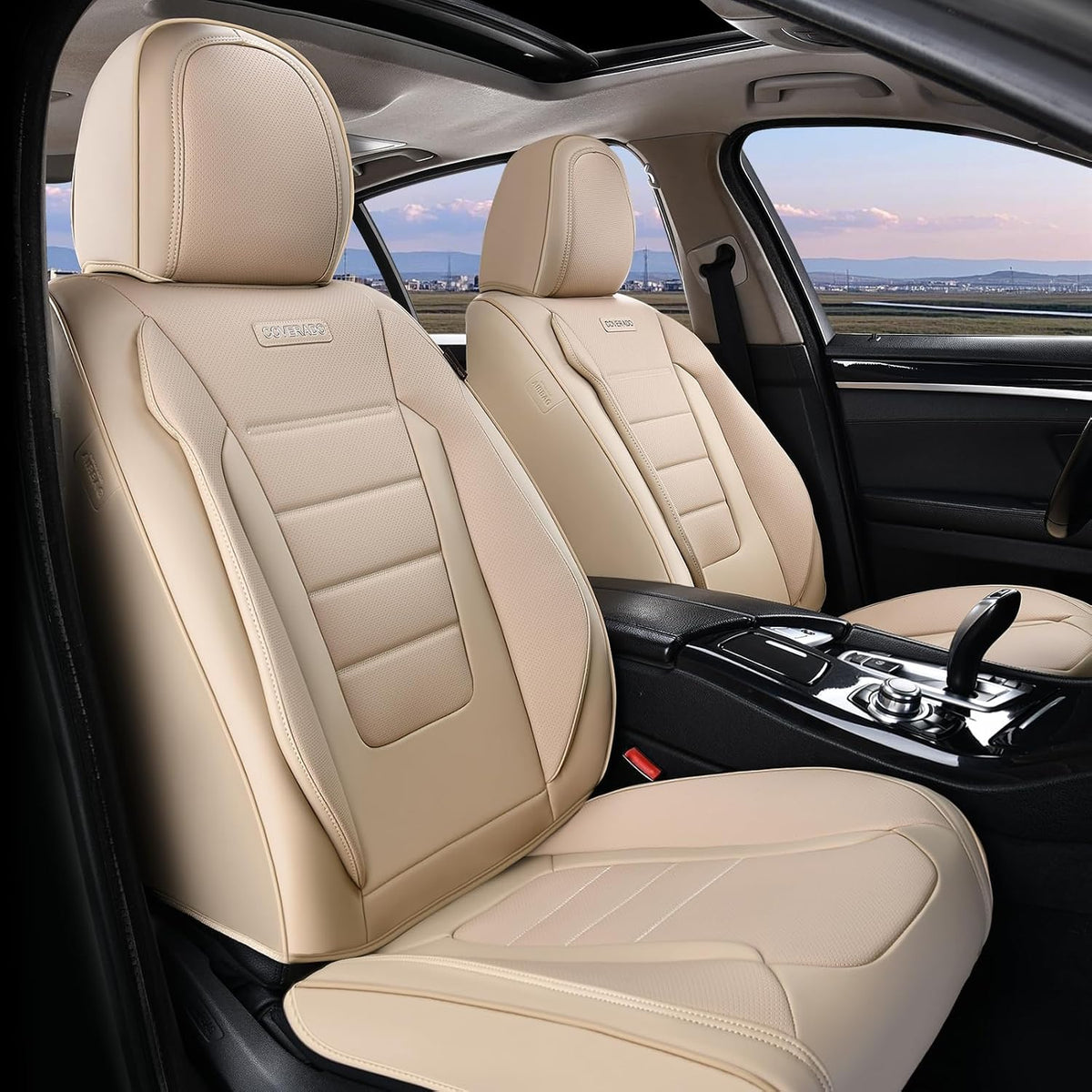 Coverado Nappa Leather Front Seat Covers 2-Pack Waterproof