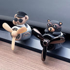 2 Pieces Car Air Fresheners, Cute Bear Pilot Car Diffuser, Propeller Air Outlet Vent Fresheners, Suitable for Automotive Interior Decoration (Bear (A+B))