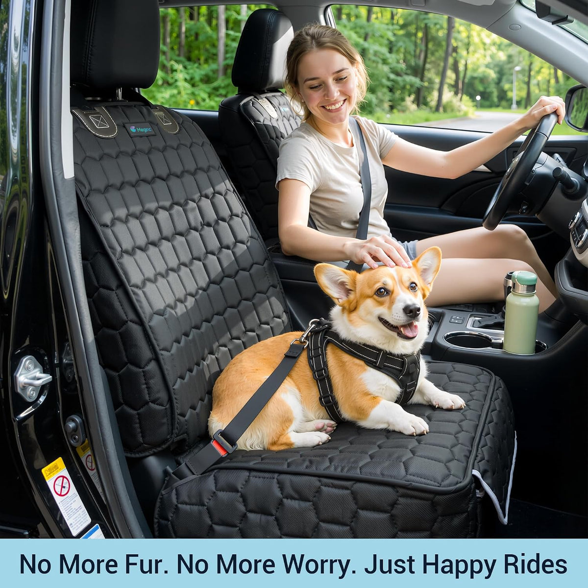 2-Pack Dog Front Seat Covers Waterproof Protectors