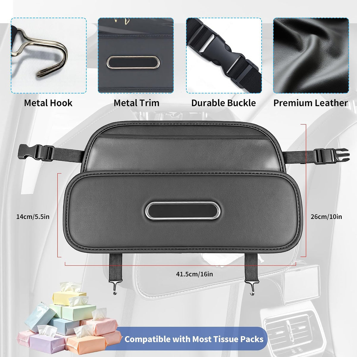 AntDiseno Car Back Seat Organizer with Cup Holder