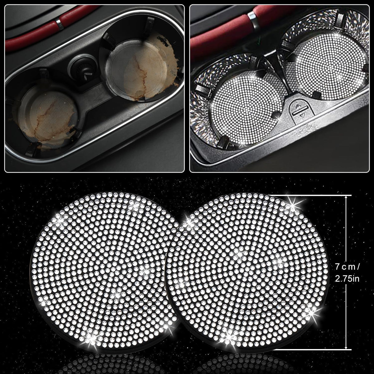 27 PCs Bling Car Accessories Set for Women