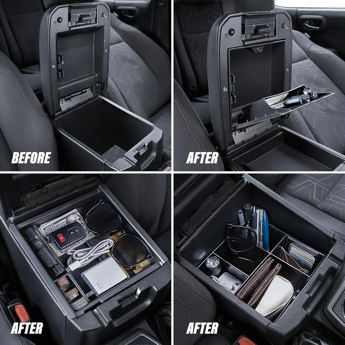 Carlimeki Center Console Organizer for Toyota Tacoma 2016-2023