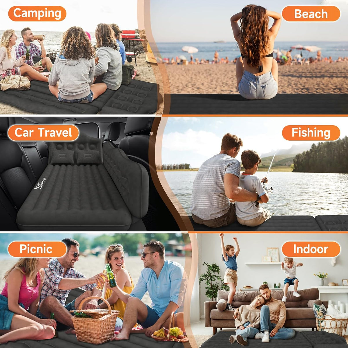 Inflatable Car Air Mattress Bed for SUV Sedan with Pump