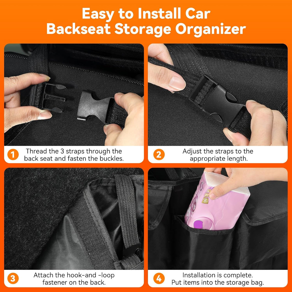 Rhino Valley Car Trunk Organizer Backseat Hanging Storage