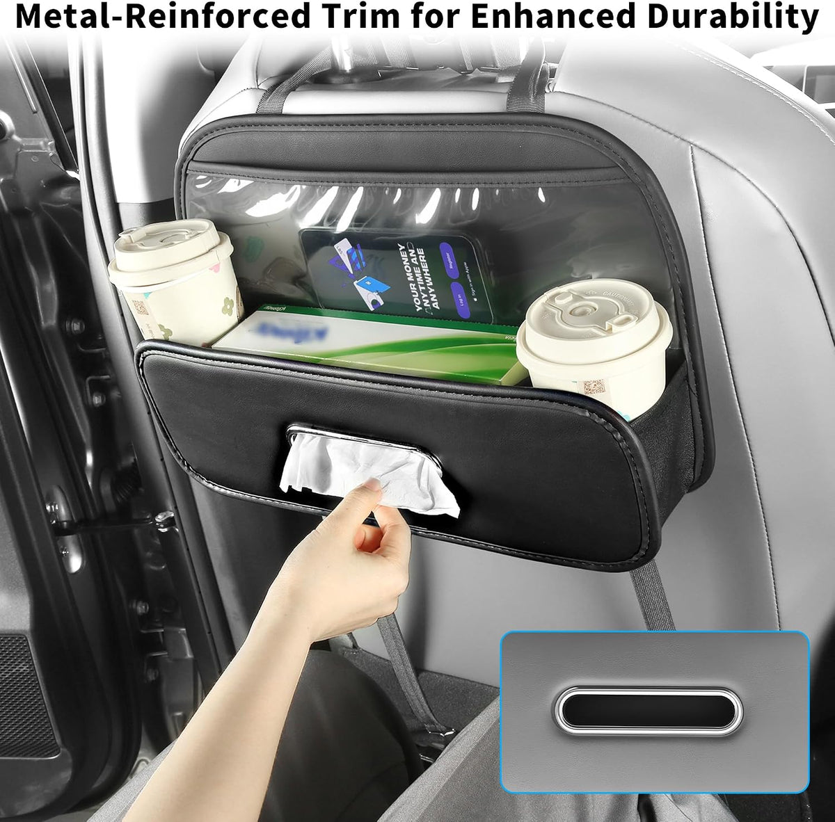 AntDiseno Car Back Seat Organizer with Cup Holder