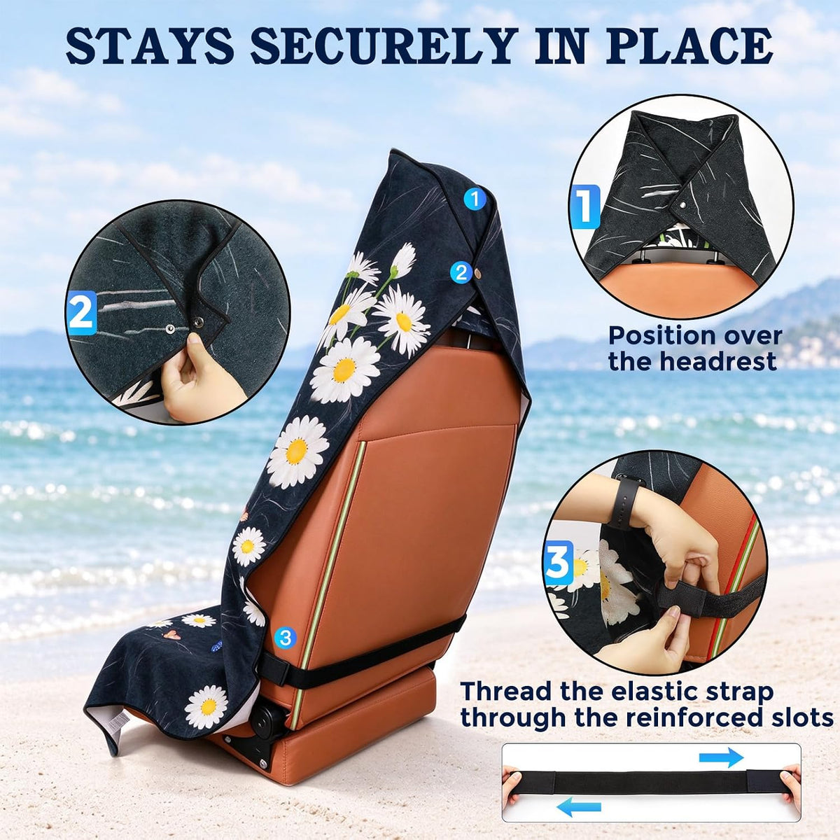 TESFEEL Chenille Car Seat Cover Towel 2-Pack