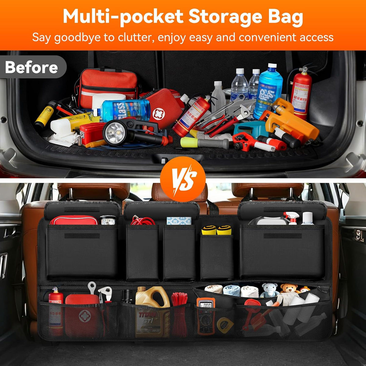 Rhino Valley Car Trunk Organizer Backseat Hanging Storage