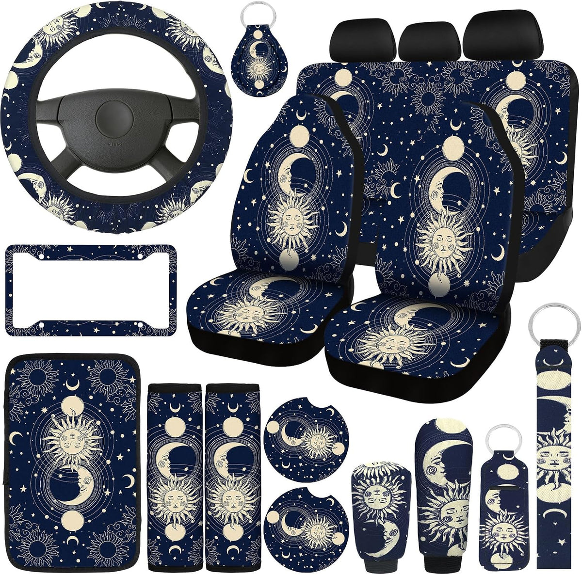 Estune 19 Pcs Car Seat Covers Full Set SUV